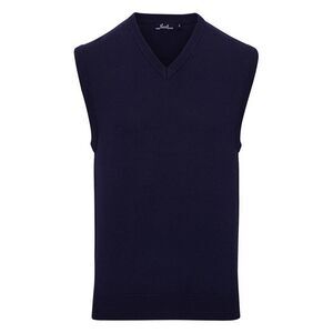 Premier Mens Knitted Sleeveless Sweater Vest / Navy